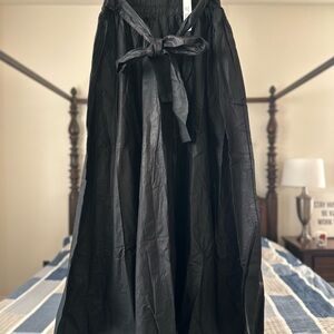 Chic Black Maxi Skirt with Tie Waist